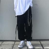 HOUZHOU Techwear męskie zestawy Punk czarne spodnie Cargo koszula męska zestaw koszule z długim rękawem w koreańskim stylu moda uliczna Hip Hop wiosna Harajuku 5